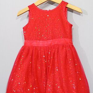 Cat&Jack, Red Sleeveless Sequin Tulle Dress